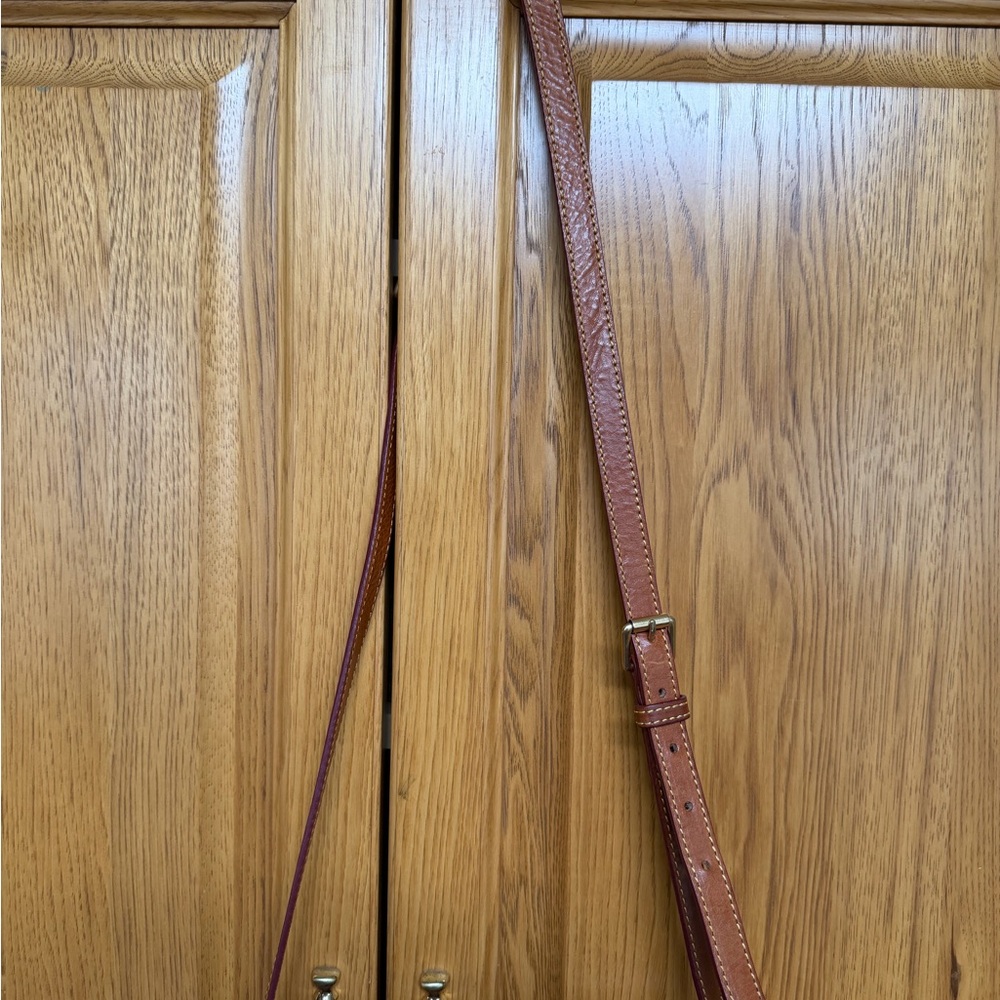 Dooney & Bourke Brown Leather Crossbody with Brass Hardware - Picture 4 of 6